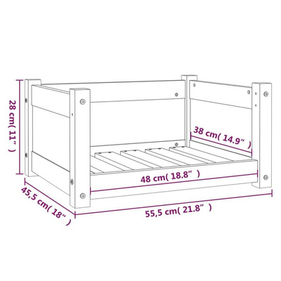 vidaXL Legowisko dla psa, białe, 55,5x45,5x28 cm, lite drewno sosnowe wariant 4