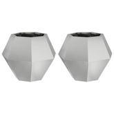 Donica 2 pcs Srebrny 50 x 50 x 40 cm Stal Galwanizowana