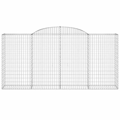 Kosze gabionowe, 2 szt, 300x50x140/160 cm, galwanizowane żelazo