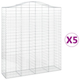 Kosze gabionowe, 5 szt, 200x50x220/240 cm, galwanizowane żelazo