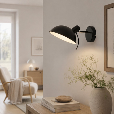 Lampa ścienna kinkiet 1X40W E14 czarny DURIO 21-53589