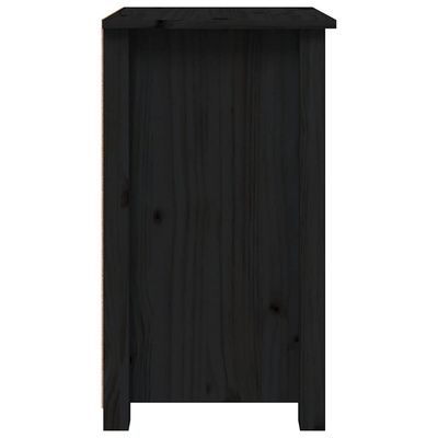 Szafki nocne, 2 szt., czarny, 40x35x61,5cm, lite drewno sosnowe
