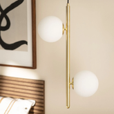 Lampa Wisząca Złota Kula Mleczna Bari 2xE27