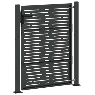 Brama ogrodowa Czarny 110 x 130 cm Stal malowana proszkowo