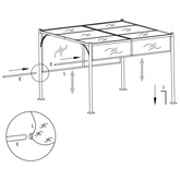 Pergola ogrodowa ze zwijanym dachem, 3x3 m, taupe, 180 g/m?