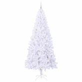 Sztuczna choinka z 300 diodami LED Biały 240 cm PVC i stal