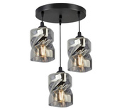 Lampa wisząca czarna/dymiona talerz 3xE27 Felis 33-00200