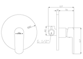 bateria natryskowa 1-funkcyjna Siros chrom Invena Podtynkowa