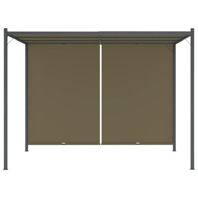 Pergola ogrodowa ze zwijanym dachem, 3x3 m, taupe, 180 g/m?