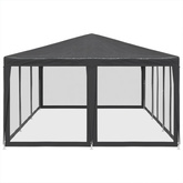 Namiot imprezowy z 10 ścianami z siatki, antracyt, 6x4 m, HDPE