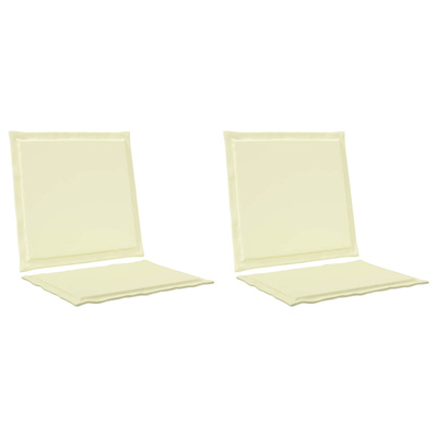 Poduszki na Siedzisko i Oparcie 2 pcs kremowy 47 x 45 x 2 cm