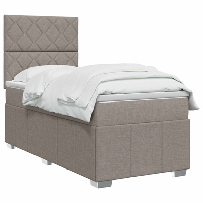 Łóżko z box spring LED z materacem Ciemnoszary 100 x 200 cm