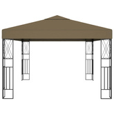 Altana ze sznurem lampek LED, 3x4 m, tkanina w kolorze taupe