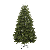 vidaXL Sztuczna choinka na zawiasach, 300 lampek LED i bombki, 240 cm