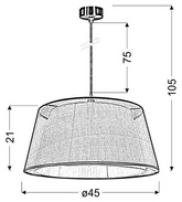 Lampa wisząca z abażurem Charlie złota klasyczna do salonu E27