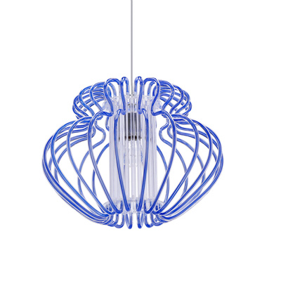 Lampa wisząca Imperia niebieska pojedyncza do jadalni nad stół E27