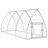 Klatka dla kurcząt, srebrna, 300x105x120 cm, stal galwanizowana