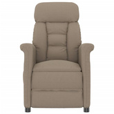 vidaXL Rozkładany fotel masujący, taupe, sztuczna skóra zamszowa