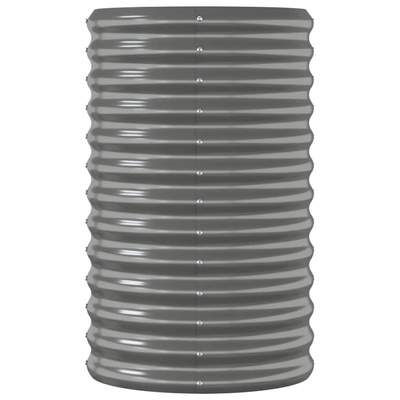 vidaXL Podwyższona donica, malowana proszkowo stal 114x40x68 cm, szara