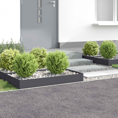 Krawężnik do trawnika 4 szt. 100 x 60 x 20 cm Stal antracytowy