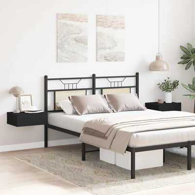 Wiszące szafki nocne, 2 szt., czarne, 40x30x15 cm