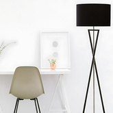 Lampa podłogowa Abigali Sand Glass czarna