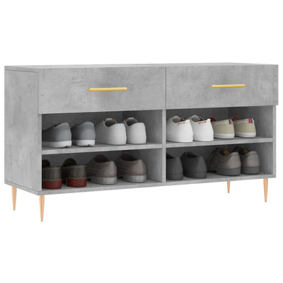 Ławka z miejscem na buty, szarość betonu, 102x35x55 cm