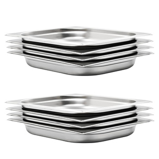 Pojemniki gastronomiczne 8 szt., GN 1/2, 40 mm, stal nierdzewna