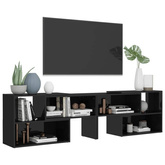 vidaXL Szafka pod TV, czarna, wysoki połysk, 149x30x52 cm