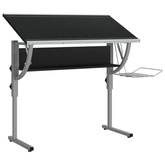vidaXL Biurko kreślarskie, czarno-szare, 110x53x(58-87) cm
