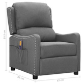 vidaXL Podnoszony fotel masujący, jasnoszary, tkanina model standard