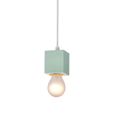 Cubick lampa wisząca biały 1x20W E27 zielony