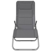 vidaXL Składne leżaki, 2 szt., szare, Textilene i stal