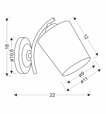 Esnyr Lampa Kinkiet Chromowy+Czarny 1X40 E27 Klosz Biały