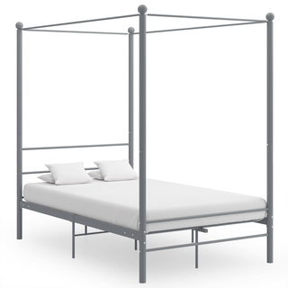 vidaXL Rama łóżka z baldachimem, szara, metalowa, 120 x 200 cm model standard