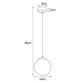 Lampa wisząca z kloszem nad okrągły stół, 1 x E14 K-6040 z serii RAYA