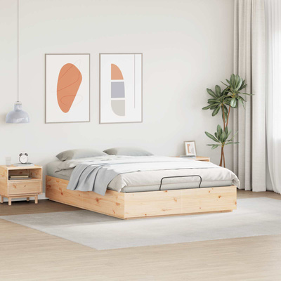Rama Łóżka Otomanowego z Przechowalnią naturalny 150 x 200 cm