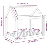 vidaXL Legowisko dla psa, czarne, 101x70x90cm, lite drewno sosnowe