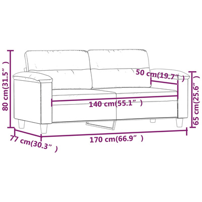 2-osobowa sofa, czarna, 140 cm, sztuczna skóra model standard