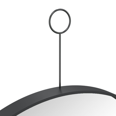 vidaXL Lustro ścienne z zawieszką, czarne, 40 cm