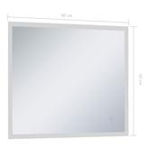 vidaXL Lustro łazienkowe z LED i czujnikiem dotykowym, 60x50 cm