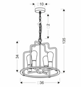 Datus lampa sufitowa czarny 4x40W E27