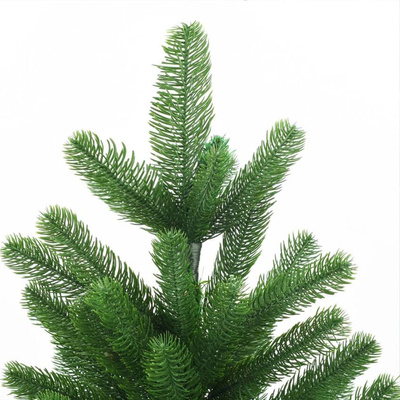 vidaXL Sztuczna choinka z lampkami i bombkami, 210 cm, zielona model standard