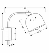 Kinkiet czarny lampa ścienna 40W E27 regulowany Rupi Candellux 21-76687