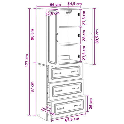 Zestaw szafek 2 szt. 66 x 34,5 x 87 cm Drewno inżynieryjne