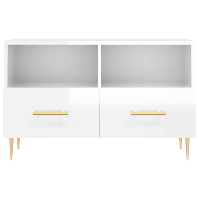 vidaXL Szafka pod TV, biała, wysoki połysk, 80x36x50 cm