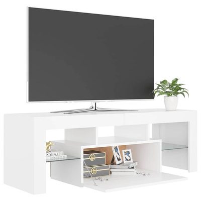 pod TV z oświetleniem LED, biała, 120x35x40 cm Szafka