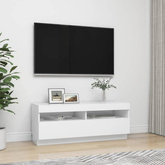 vidaXL Szafka pod TV z oświetleniem LED, biała, 100x35x40 cm
