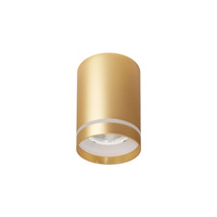 Tuba lampa sufitowa złoty matowy 1x15W GU10 7/11 z ringiem akrylowym