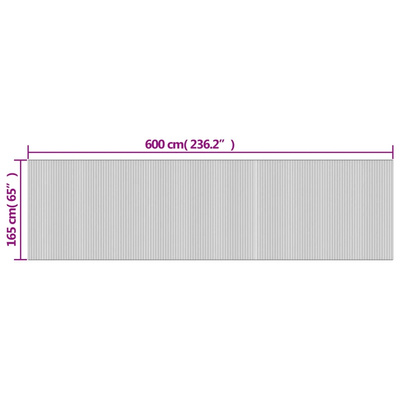 Parawan, szary, szerokość 600 cm, wysokość 165 cm, bambusowy